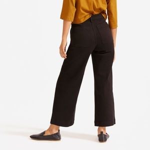 Everlane Wide Leg Cropped Pant (Black)